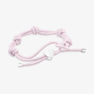 Bransoletka Elastyczna Różowa Ze Srebrnym Sercem Sweet Dolls - Tous Rozmiar