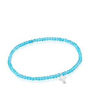 Bransoletka Elastyczna Z Neonowym Apatytem I Srebrnym Krzyżem Tous Motifs - Tous Rozmiar