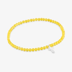 Bransoletka Elastyczna Z Żółtym Kwarcytem I Srebrnym Krzyżem Tous Motifs - Tous