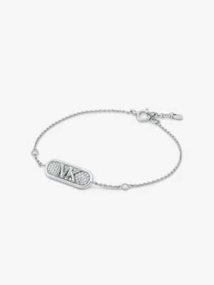 Bransoletka Empire z logo w stylu pavé ze srebra 925 pokrytego metalem szlachetnym Michael Kors SREBRNY (Srebrny)