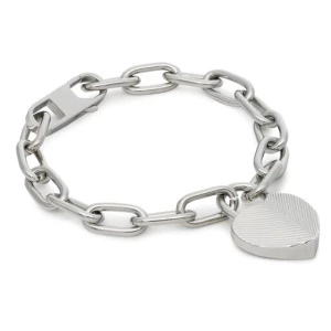 Bransoletka Fossil Harlow Linear Texture Heart JF04659040 Silver