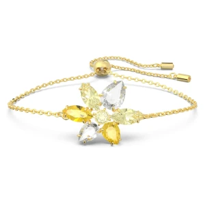 Bransoletka Gema, Szlify różnorodne, Kwiat, Żółta, Powłoka w odcieniu złota Swarovski