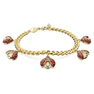 Bransoletka Idyllia, Biedronka, Czerwona, Powłoka w odcieniu złota Swarovski