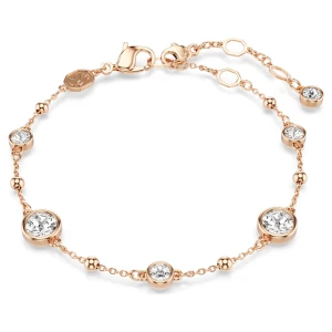 Bransoletka Imber, Szlif okrągły, Biała, Powłoka w odcieniu różowego złota Swarovski