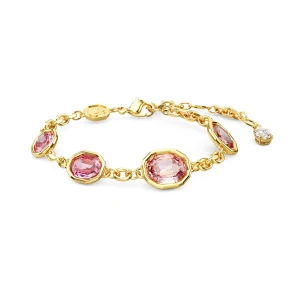 Bransoletka Imber, Szlif ośmiokątny, Różowa, Powłoka w odcieniu złota Swarovski