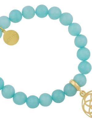 Bransoletka jadeit miętowy ze złotą rozetą SOTHO