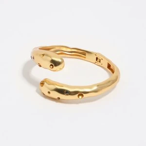 Bransoletka krzyżowana faktura i kryształki złota matowa BIMBA Y LOLA