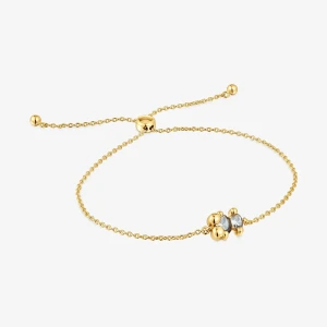 Bransoletka Łańcuszkowa Color Bear Lgg 8 Mm Ze Srebra Pokrytego 18-Karatowym Złotem Z Motywem Misia Z Laboratoryjnie Hodowanym Zielonym Spinelem - TOUS