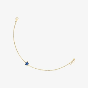 Bransoletka Łańcuszkowa Xxs Z 14-Karatowego Złota Z Lapis Lazuli - Tous Rozmiar