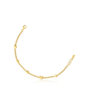 Bransoletka Łańcuszkowa Ze Srebra Powlekanego 18-Karatowym Złotem Z Motywami Bold Motif - Tous