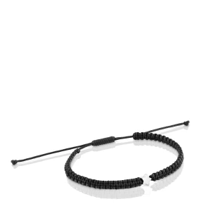 Bransoletka Łańcuszkowa Ze Srebra Z Czarnego Nylonu Z Gwiazdką Tous Motifs - Tous Rozmiar