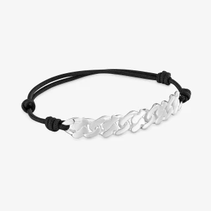 Bransoletka Łańcuszkowa Ze Srebra Z Czarnym Nylonem Tous Bear’s Chain - Tous Rozmiar