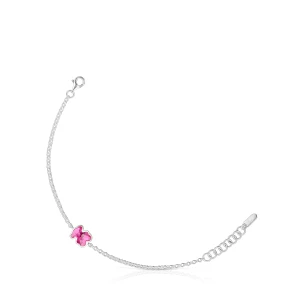 Bransoletka Łańcuszkowa Ze Srebra Z Laboratoryjnie Hodowanym Rubinem Icon Color Lgg - Tous Rozmiar