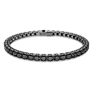 Bransoletka Matrix Tennis, Szlif okrągły, Czarna, Powłoka z rutenu Swarovski