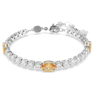 Bransoletka Matrix Tennis, Szlify różnorodne, Żółta, Powłoka z rodu Swarovski