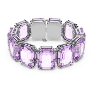 Bransoletka Millenia, Duże kryształy, Szlif ośmiokątny, Fioletowa, Powłoka z rodu Swarovski