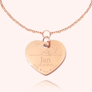 Bransoletka na łańcuszku serce  - Metryczka Dedicante