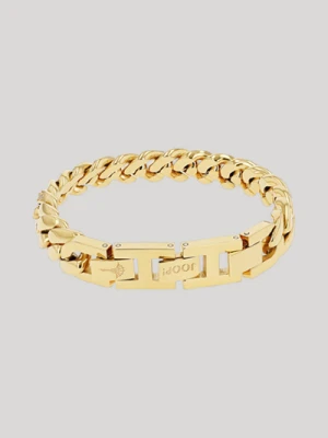 Bransoletka pancerka z cyrkoniami w kolorze złotym Joop