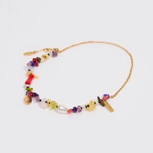 Bransoletka podwójna łańcuszek i wielobarwne kamyczki BIMBA Y LOLA