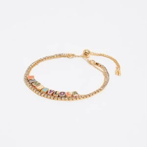 Bransoletka podwójna logo kostka wielobarwna BIMBA Y LOLA