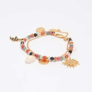 Bransoletka podwójna słońce i księżyc szczotkowane złoto BIMBA Y LOLA