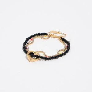 Bransoletka potrójna kryształki i serce logo złota BIMBA Y LOLA