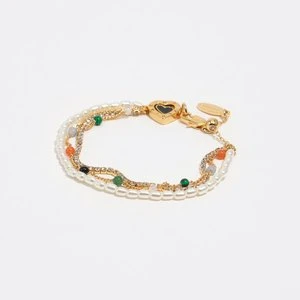 Bransoletka potrójna logo serce złota BIMBA Y LOLA