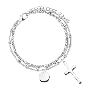 Bransoletka srebrna - krzyżyk - Simple Simple - Biżuteria YES