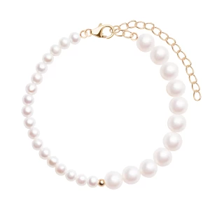 Bransoletka srebrna pozłacana z pereł - Pearls Pearls - Biżuteria YES