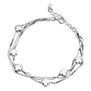 Bransoletka srebrna - koniczynka - Simple Simple - Biżuteria YES