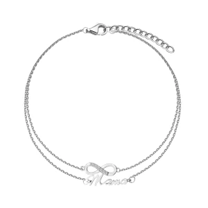 Bransoletka srebrna z cyrkoniami - nieskończoność - Mini Mini - Biżuteria YES
