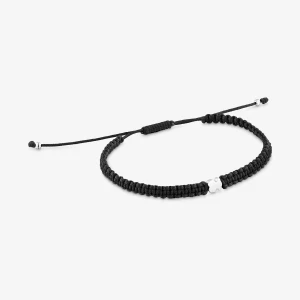 Bransoletka Srebrno-Czarna Z Nylonu Tous Motifs - Tous