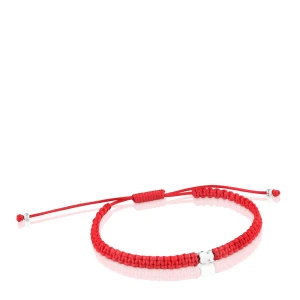 Bransoletka Srebrno-Czerwona Z Nylonu Tous Motifs - Tous