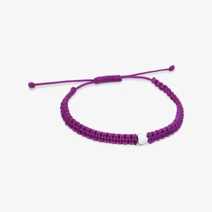 Bransoletka Srebrno-Liliowa Z Nylonu Z Serce Tous Motifs - Tous