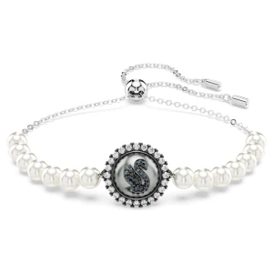 Bransoletka Swan, Kryształowa Perła, Łabędź, Szara, Powłoka z rodu Swarovski