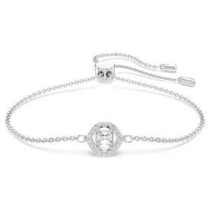 Bransoletka, Szlif okrągły, Biała, Powłoka z rodu Swarovski