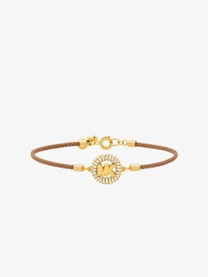 Bransoletka sznurkowa w kolorze złotym z logo i kryształkami pavé Michael Kors