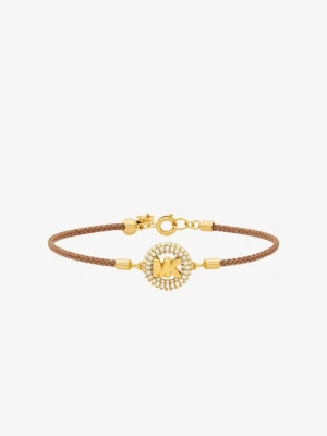 Bransoletka sznurkowa w kolorze złotym z logo i kryształkami pavé Michael Kors