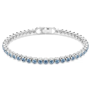 Bransoletka Tennis Imber, Szlif okrągły, Niebieska, Powłoka z rodu Swarovski