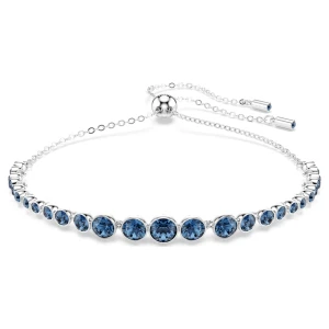 Bransoletka Tennis Imber, Szlify okrągłe mieszane, Niebieska, Powłoka z rodu Swarovski