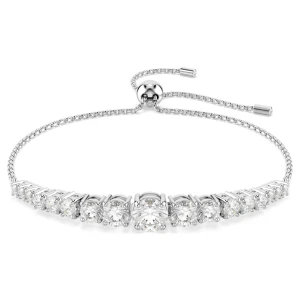 Bransoletka Tennis Matrix, Stopniowane szlify okrągłe, Biała, Powłoka z rodu Swarovski