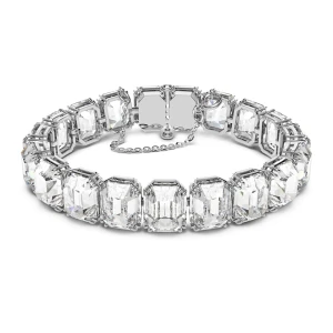 Bransoletka Tennis Matrix, Szlif ośmiokątny, Biała Swarovski