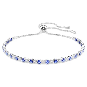 Bransoletka Tennis Matrix, Szlify okrągłe mieszane, Niebieska, Powłoka z rodu Swarovski