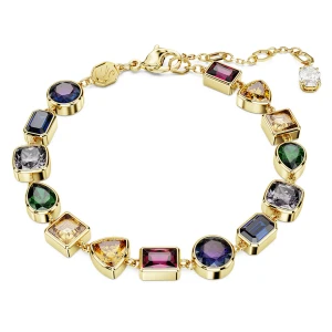 Bransoletka Tennis Stilla, Szlify różnorodne, Różnokolorowa, Powłoka w odcieniu złota Swarovski
