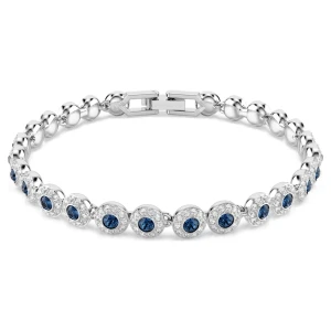 Bransoletka Tennis Una Angelic, Szlif okrągły, Niebieska, Powłoka z rodu Swarovski