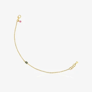 Bransoletka Tous New Motif Wykonana Ze Srebra Vermeil Z Motywem Misia Z Chromowanego Diopsydu - Tous