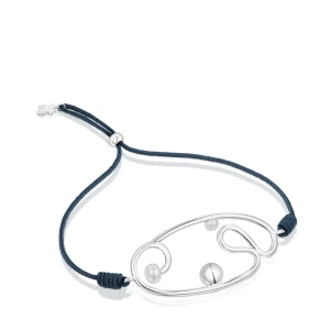 Bransoletka Tsuri Z Nylonu, Z Motywem Ze Srebra I Perłami Hodowanymi - Tous