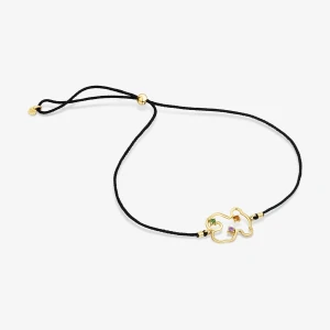 Bransoletka Tsuri Ze Złota I Nylonu, Z Motywem Misia I Kamieniami Szlachetnymi - Tous