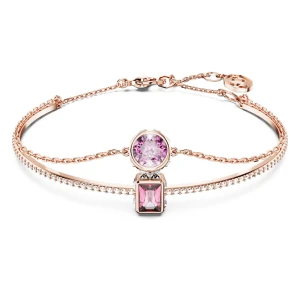 Bransoletka typu bangle Chroma, Szlify różnorodne, Różowa, Powłoka w odcieniu różowego złota Swarovski