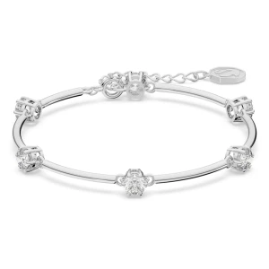 Zdjęcie produktu Bransoletka typu bangle Constella, Szlif okrągły, Biała, Powłoka z rodu Swarovski